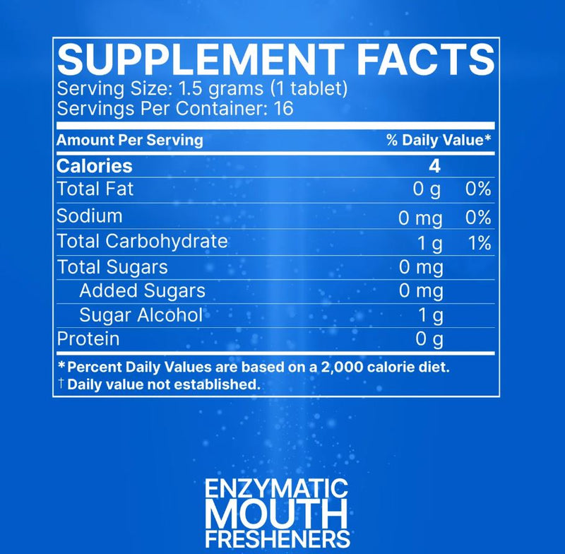 CLEARANCE! Enzymatic Mouth Freshener 16 Tablets, BEST BY 03/2024