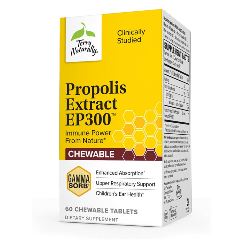 CLEARANCE! Terry Naturally Propolis Extract EP300™ - 60 Chewable Tablets, BEST BY 05/2024