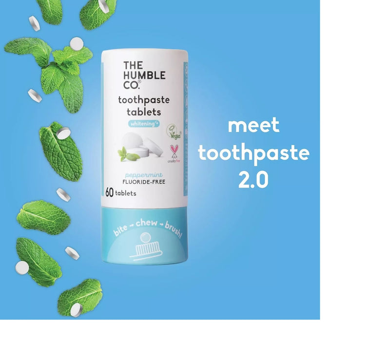 The Humble Co Fluoride Free Toothpaste Whitening Peppermint Tablets 60 CT