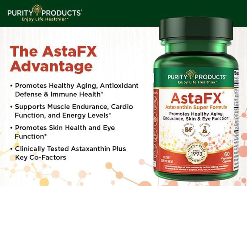 Clearance! PURITY Products AstaFX® Plus - Astaxanthin Super Formula- 60 Vegetarian Caps - BEST BY 11/2025 - DailyVita