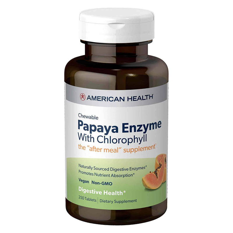 American Health Papaya Enzyme with Chlorophyll - 250 Chewable Tablets