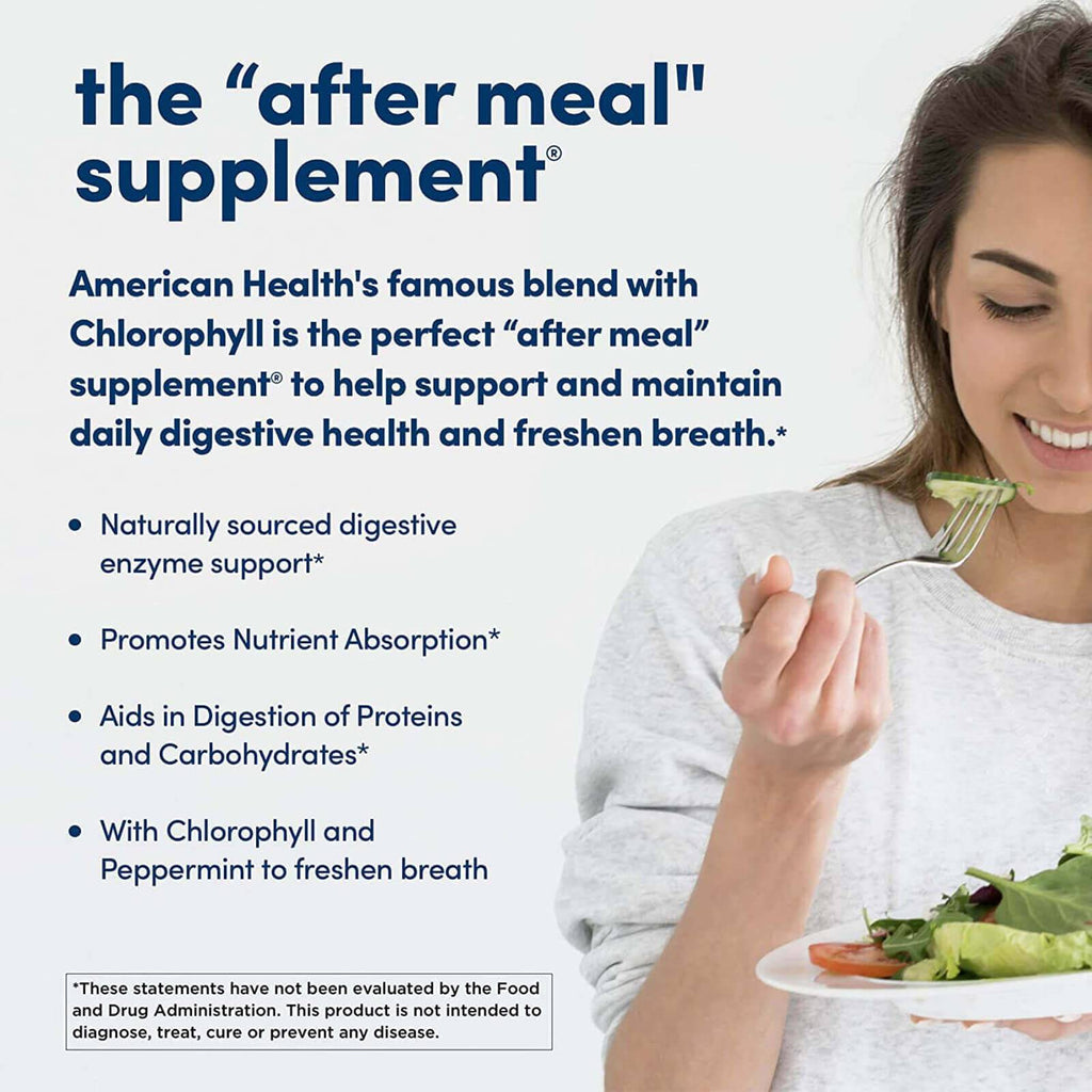 American Health Papaya Enzyme with Chlorophyll - 250 Chewable Tablets - DailyVita