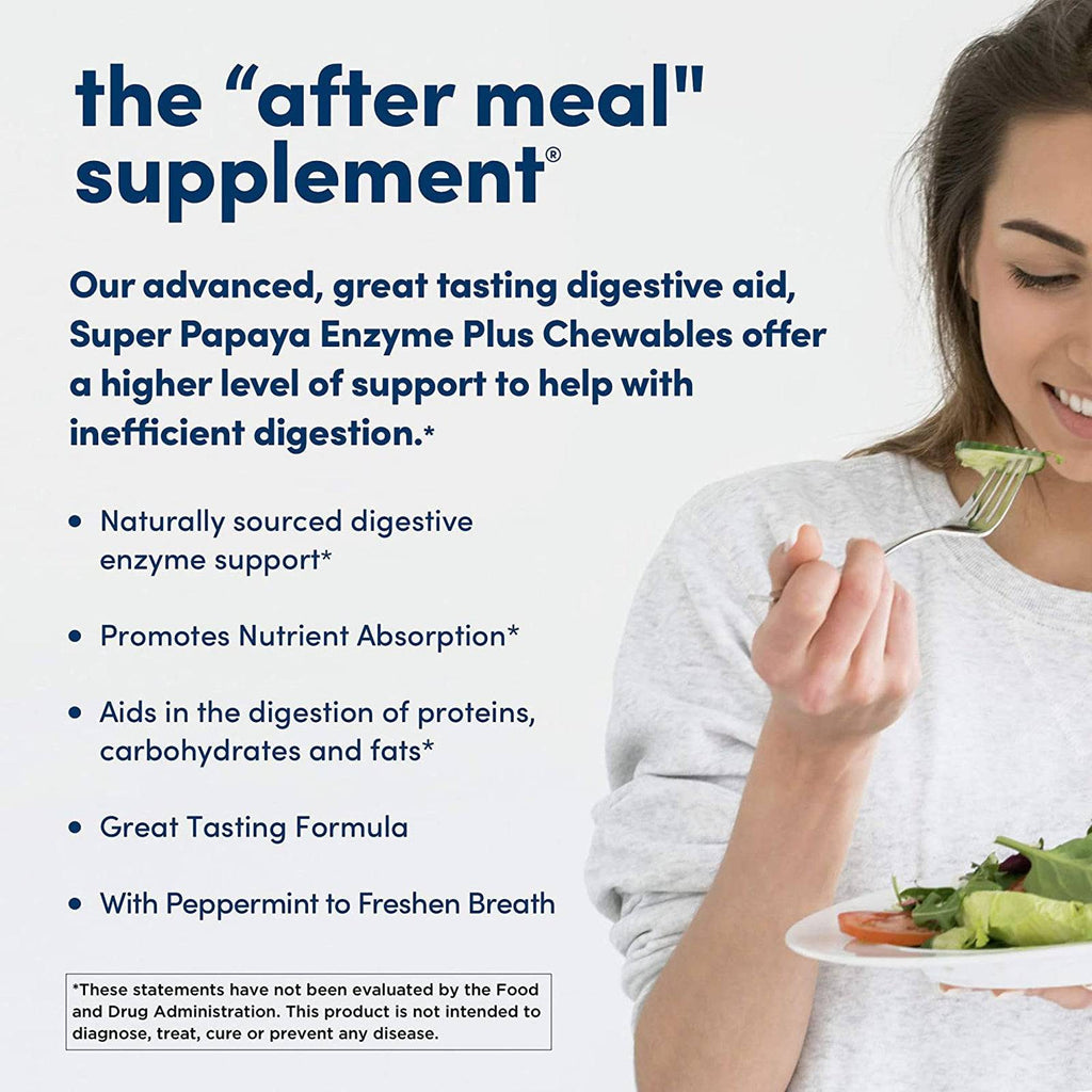 American Health Super Papaya Enzyme Plus - 180 Chewable Tablets - DailyVita