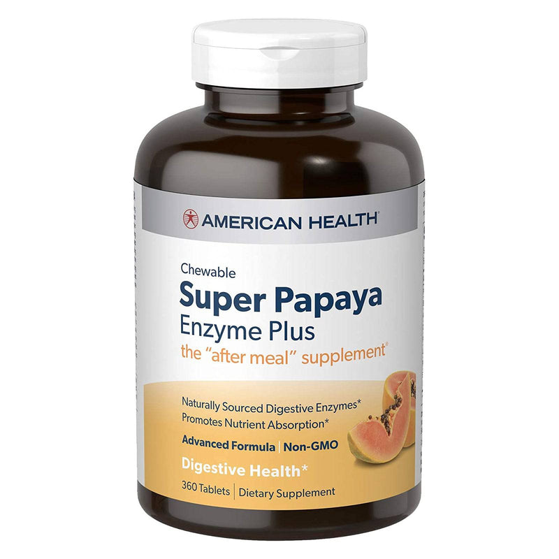 American Health Super Papaya Enzyme Plus - 360 Chewable Tablets