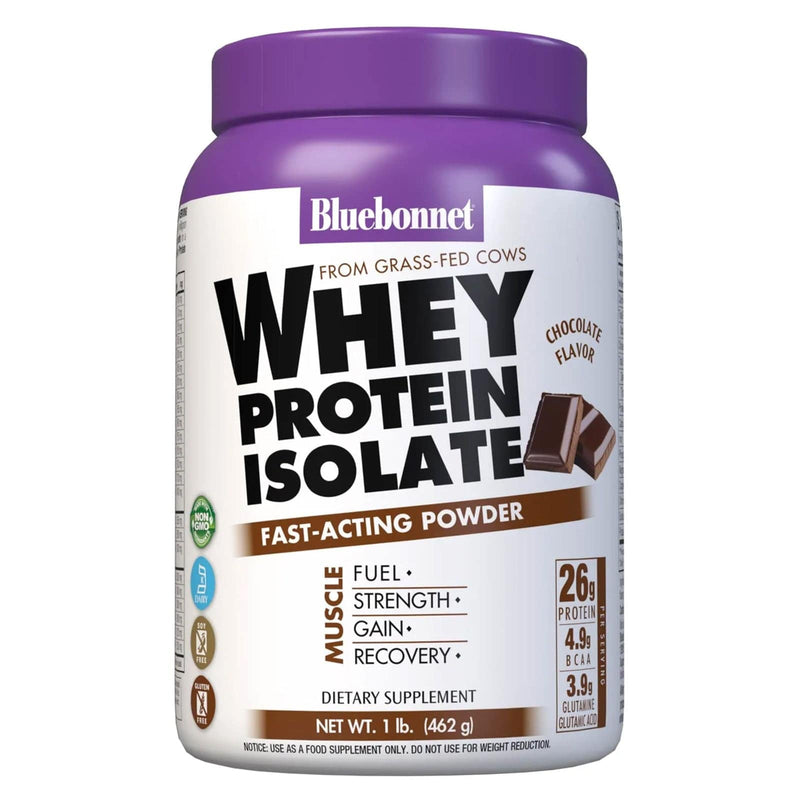 Bluebonnet Whey Protein Isolate Powder Chocolate 1 lbs