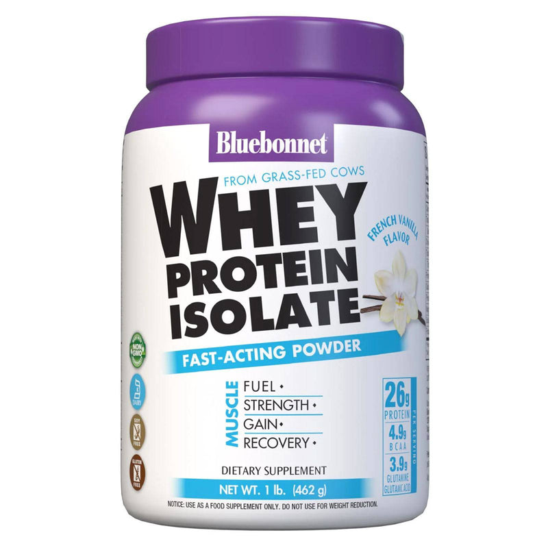 Bluebonnet Whey Protein Isolado Pó Baunilha Francesa 1 Lbs Pó