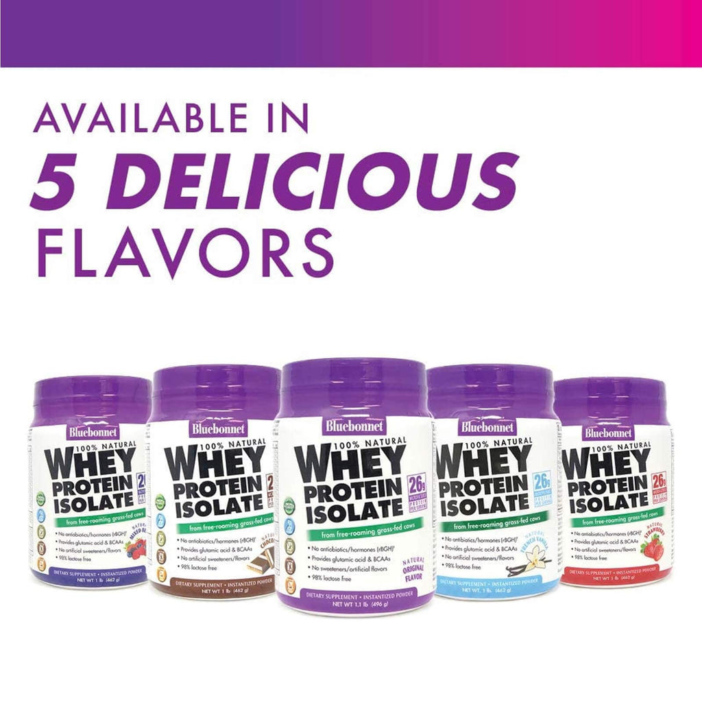 Bluebonnet Whey Protein Isolate Powder Original 1.1 lbs - DailyVita