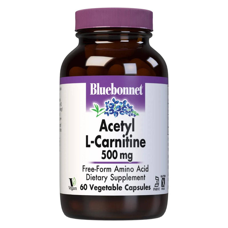 Bluebonnet Acetil L-Carnitina 500 mg 60 Cápsulas Vegetales