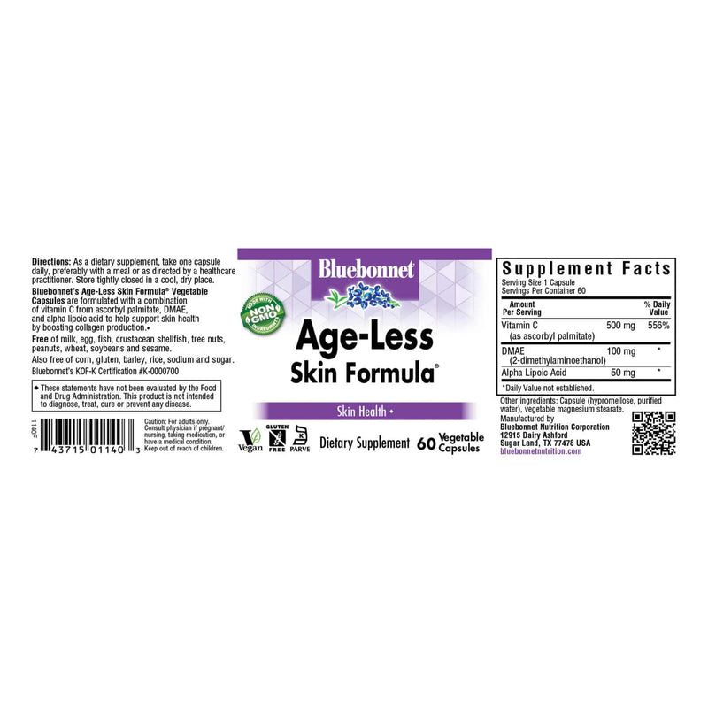 Bluebonnet Age-Less Skin Formula 60 Veg Capsules