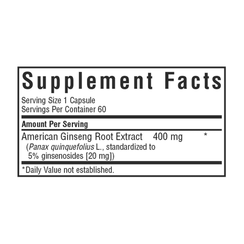 Bluebonnet American Ginseng Root Extract 60 Veg Capsules