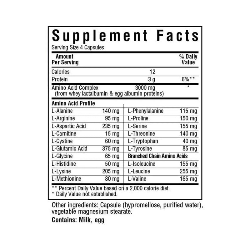 Bluebonnet Aminoácido 750 mg 180 cápsulas vegetales