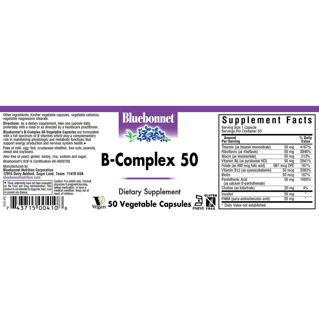 Bluebonnet B-Complex 50 50 Veg Capsules