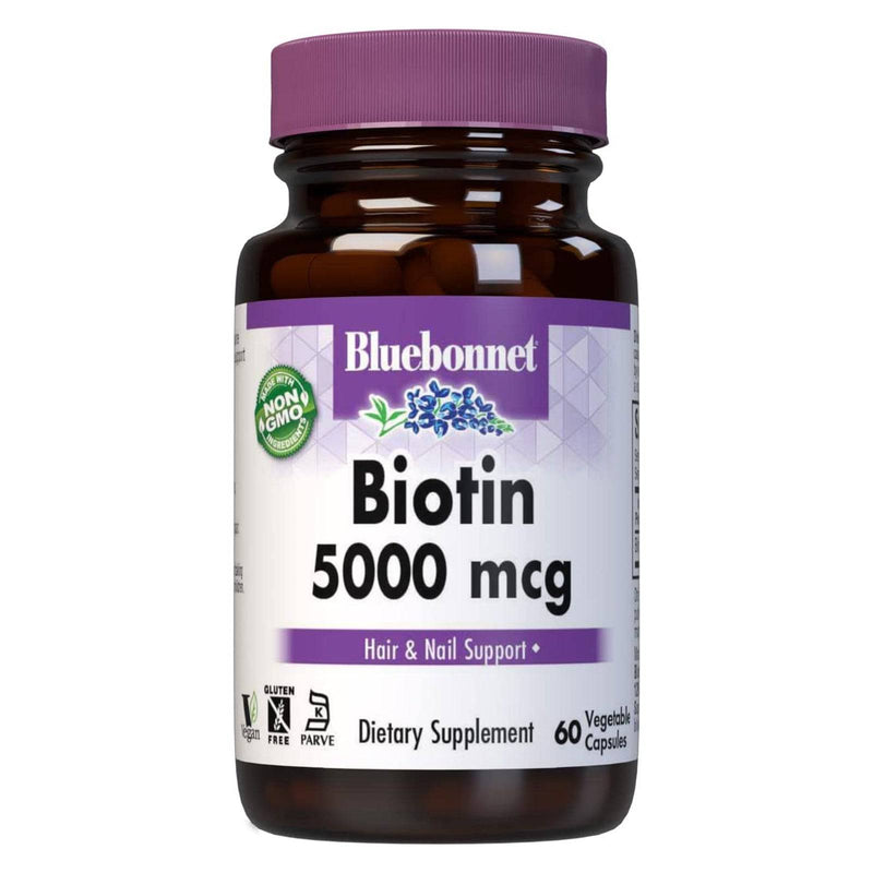 Bluebonnet Biotin 5000 mcg 60 Veg Capsules