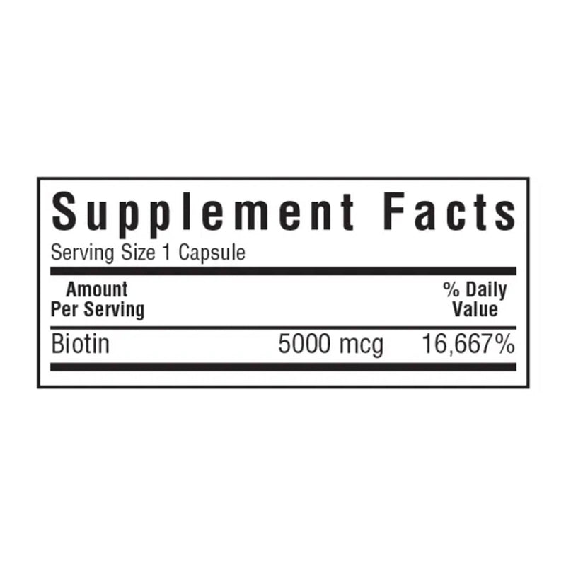 Bluebonnet Biotin 5000 mcg 60 Veg Capsules