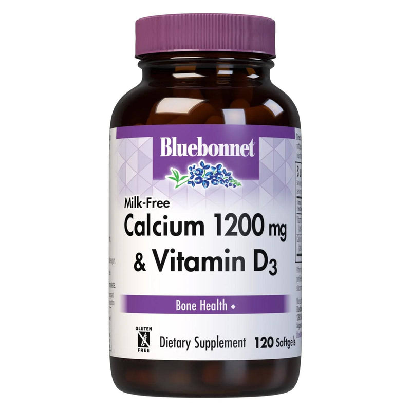 Bluebonnet Calcium 1200 mg & Vitamin D3 (Milk-Free) 120 Softgels