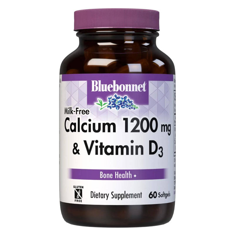 Bluebonnet Calcium Citrate and Vitamin D3 1200 mg - 60 Softgels (Milk-Free)