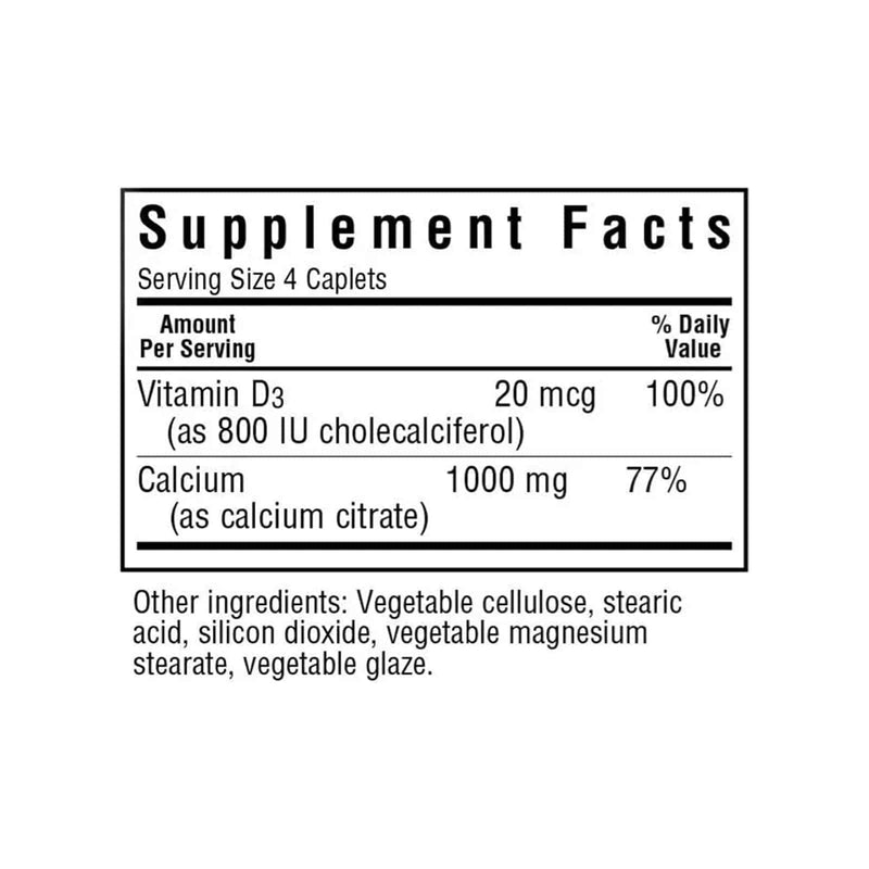 Bluebonnet Calcium Citrate & Vitamin D3 180 Caplets