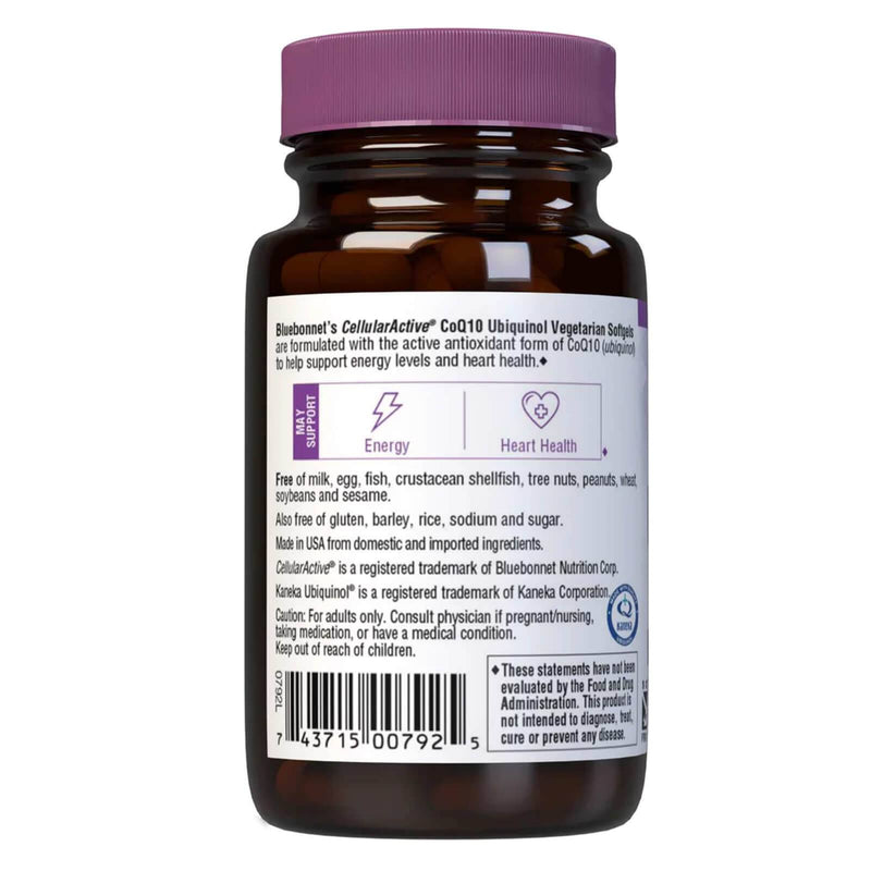Bluebonnet Cellular Active CoQ10 Ubiquinol 200 mg 30 Vegetarian Softgels