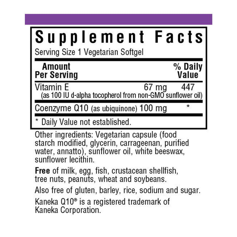 Bluebonnet CoQ10 100 mg 30 Vegetarian Softgels