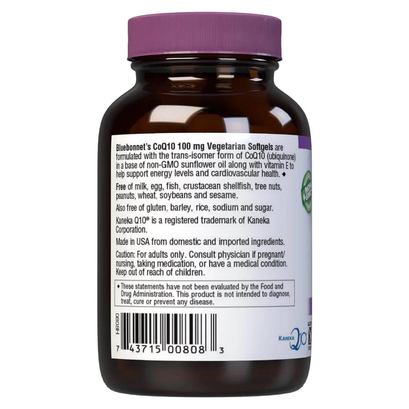 Bluebonnet CoQ10 100 mg 60 Vegetarian Softgels