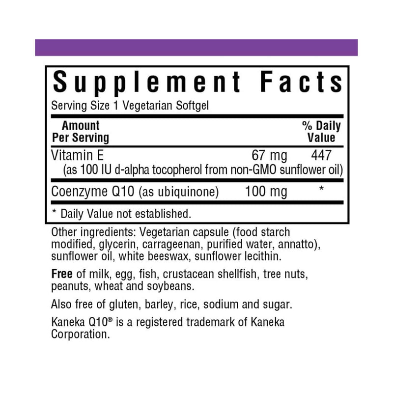 Bluebonnet CoQ10 100 mg 90 Vegetarian Softgels