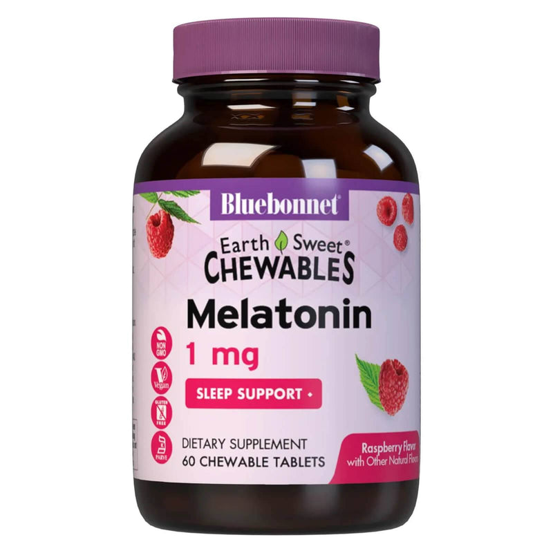 Bluebonnet Earthsweet Chewables Melatonin 1 mg Raspberry 60 Chewable