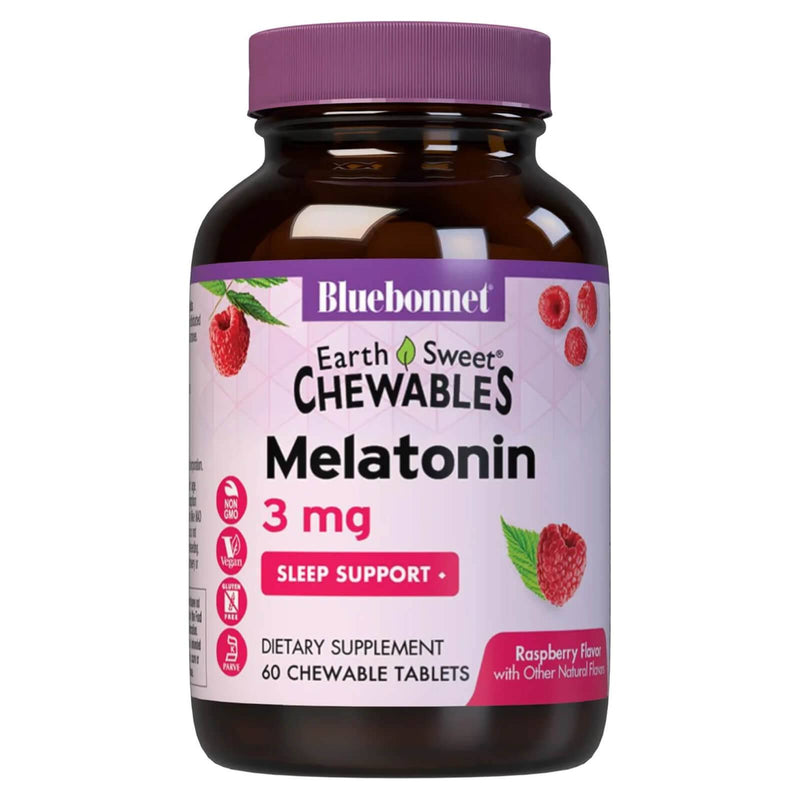 Bluebonnet Earthsweet Chewables Melatonin 3 mg Raspberry 60 Chewable