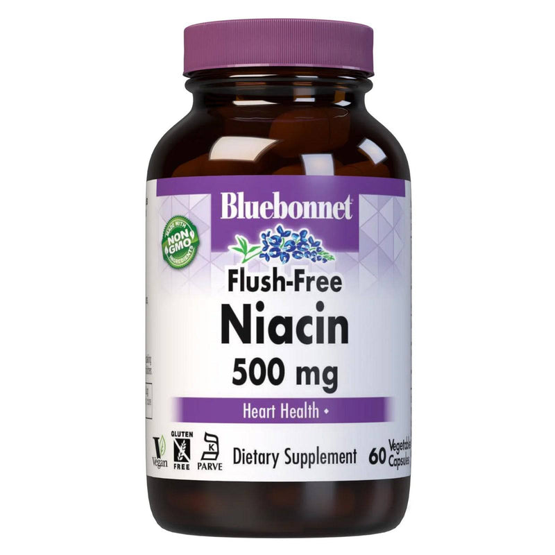 Bluebonnet Flush Free Niacin 500 mg 60 Veg Capsules