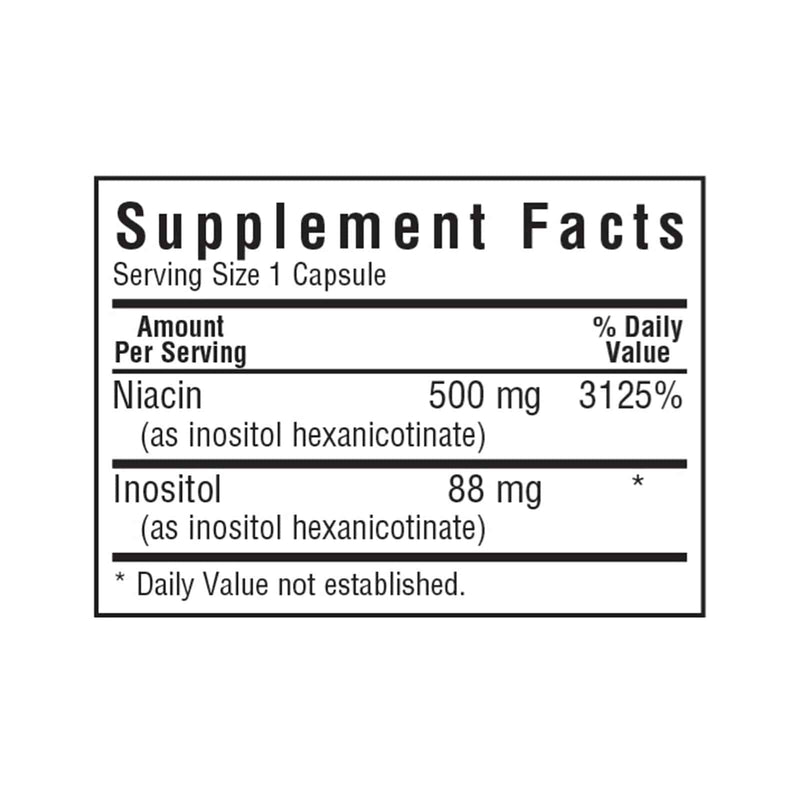 Bluebonnet Flush Free Niacin 500 mg 60 Veg Capsules