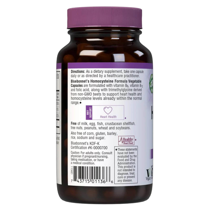 Bluebonnet Formulas Bluebonnet Homocysteine Formula 120 Veg Capsules