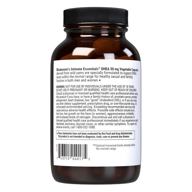 Bluebonnet Intimate Essentials Dhea 50 Mg 60 Vegetable Capsules
