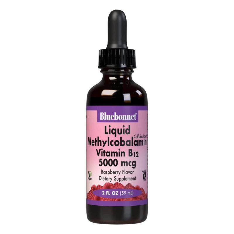 Bluebonnet Liquid Cellular Active Methylcobalamin Vitamin B-12 5000 mcg Raspberry 2 fl oz