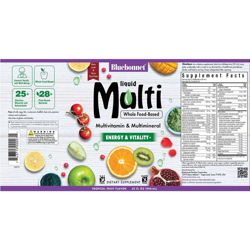 Bluebonnet Liquid Multi Multivitamin & Mineral - Tropical Fruit 32 fl oz