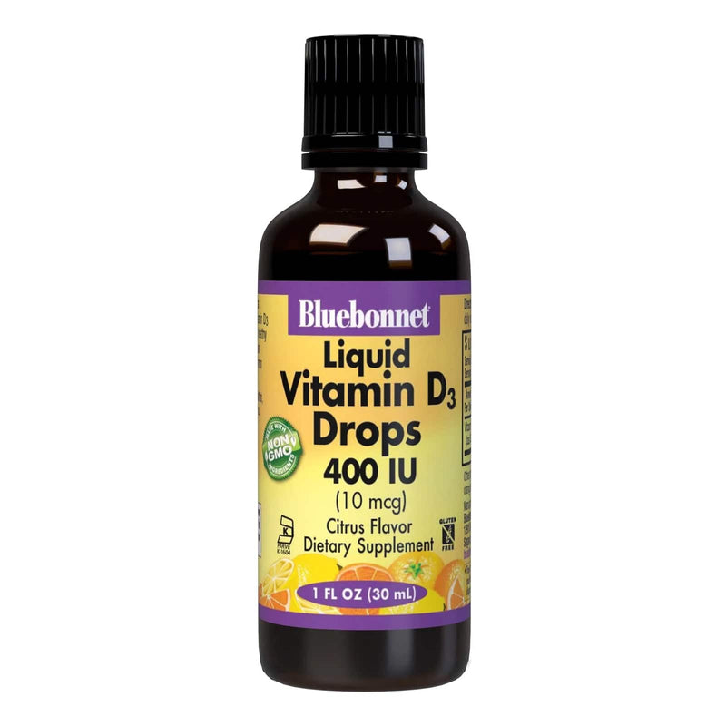 Bluebonnet Liquid Vitamin D3 Drops 10 mcg (400 IU) Citrus 1 fl oz