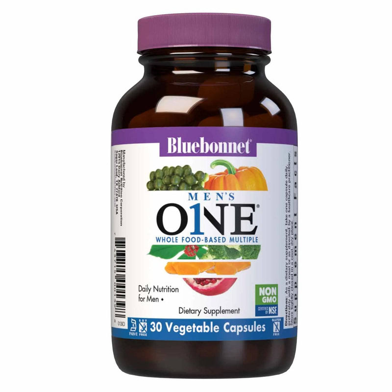 Bluebonnet Men One Whole Food-Based Multiple 30 Veg Capsules