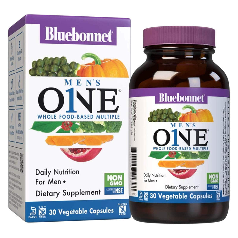 Bluebonnet Men One Whole Food-Based Multiple 30 Veg Capsules