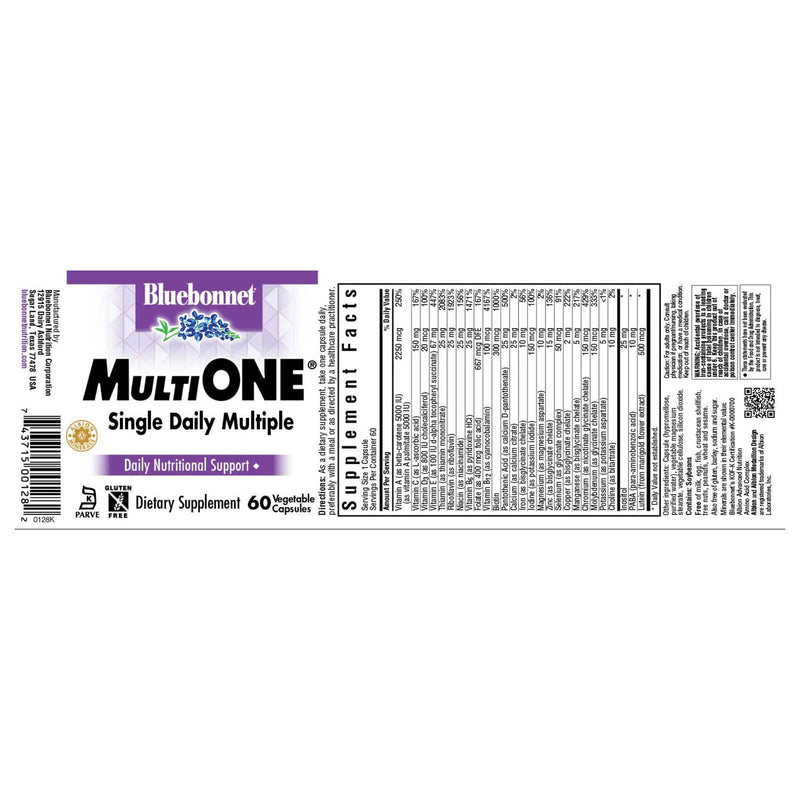 Bluebonnet Multi One (with Iron) 60 Veg Capsules