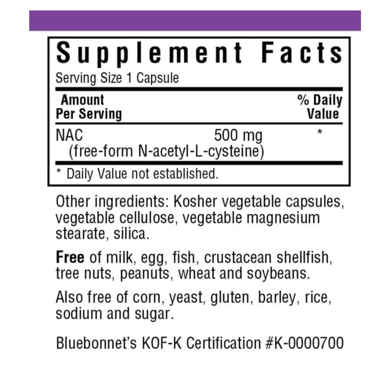 Bluebonnet NAC 500 mg - 60 VCAPS