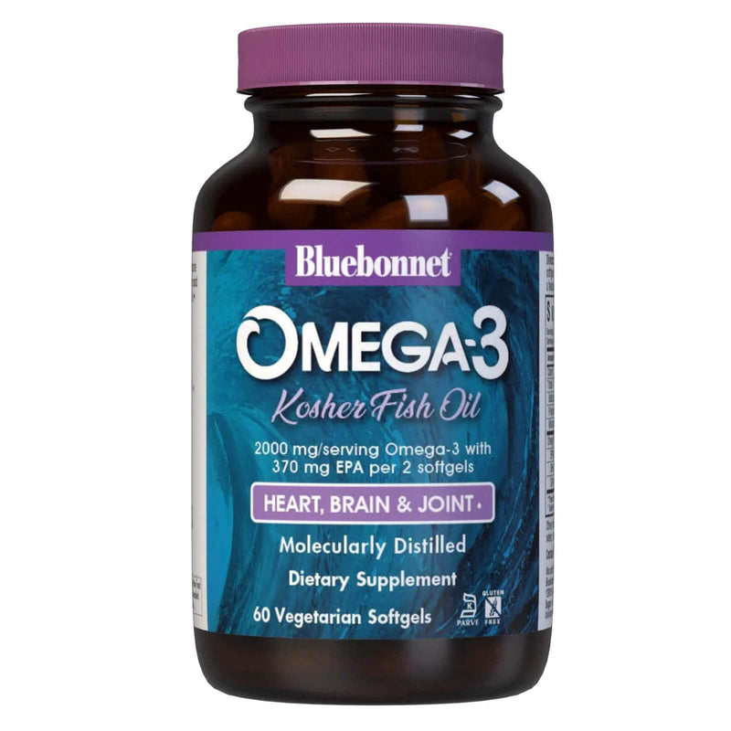 Bluebonnet Omega-3 Kosher Fish Oil 60 Softgels