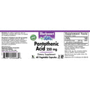 Bluebonnet Pantothenic Acid 250 mg 60 Veg Capsules