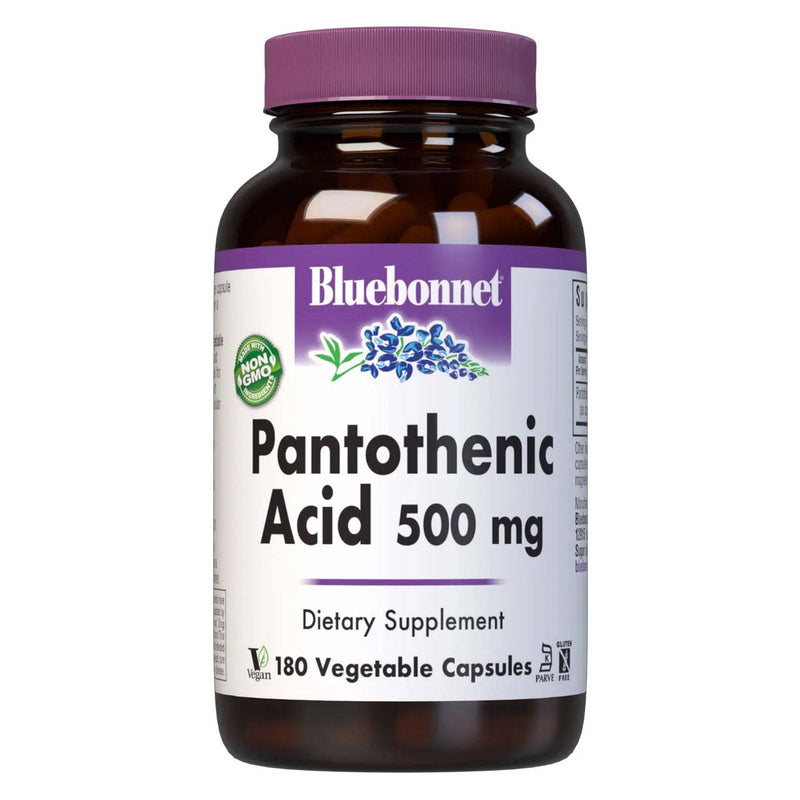 Bluebonnet Pantothenic Acid 500 mg 180 Veg Capsules