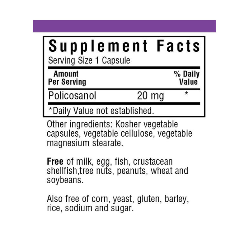 Bluebonnet Policosanol 20 mg 60 Veg Capsules - DailyVita