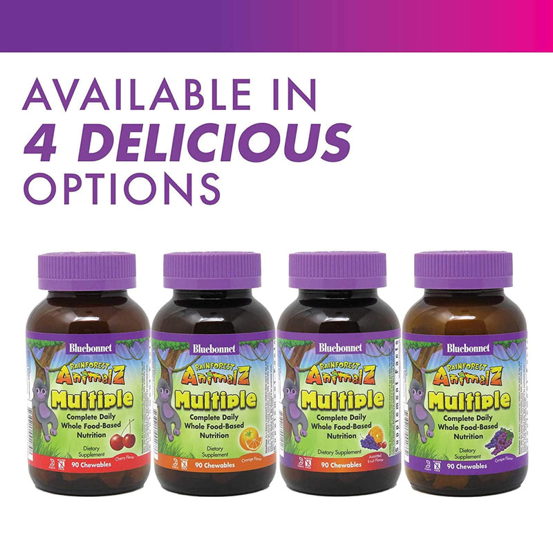 Bluebonnet Rainforest Animalz Calcium Magnesium & Vitamin D3 Vanilla Frosting Flavor 90 Chewable Tablets