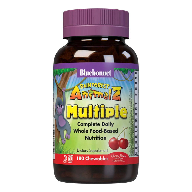 Bluebonnet Rainforest Animalz Whole Food Based Multiple Cherry 180 Chewable Tablets