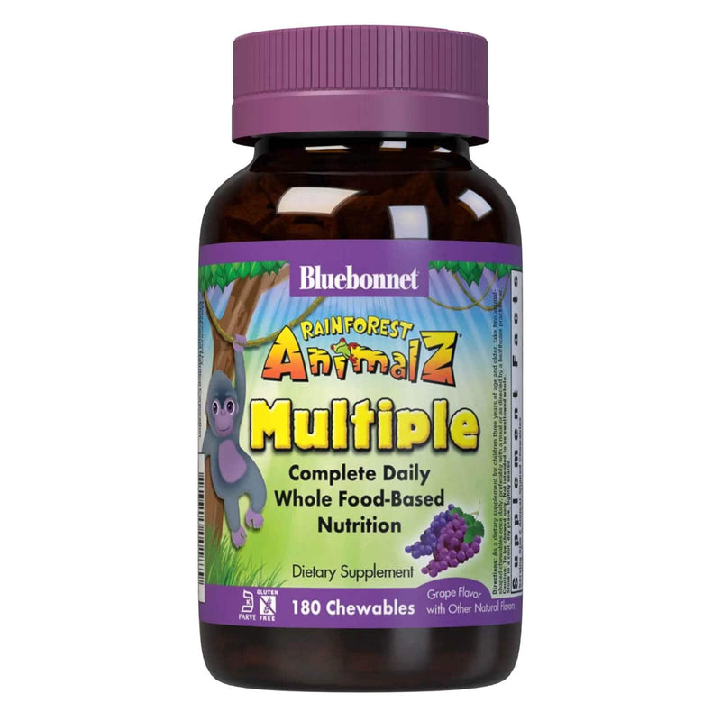 Bluebonnet Rainforest Animalz Whole Food Based Multiple Grape 180 Chewable Tablets