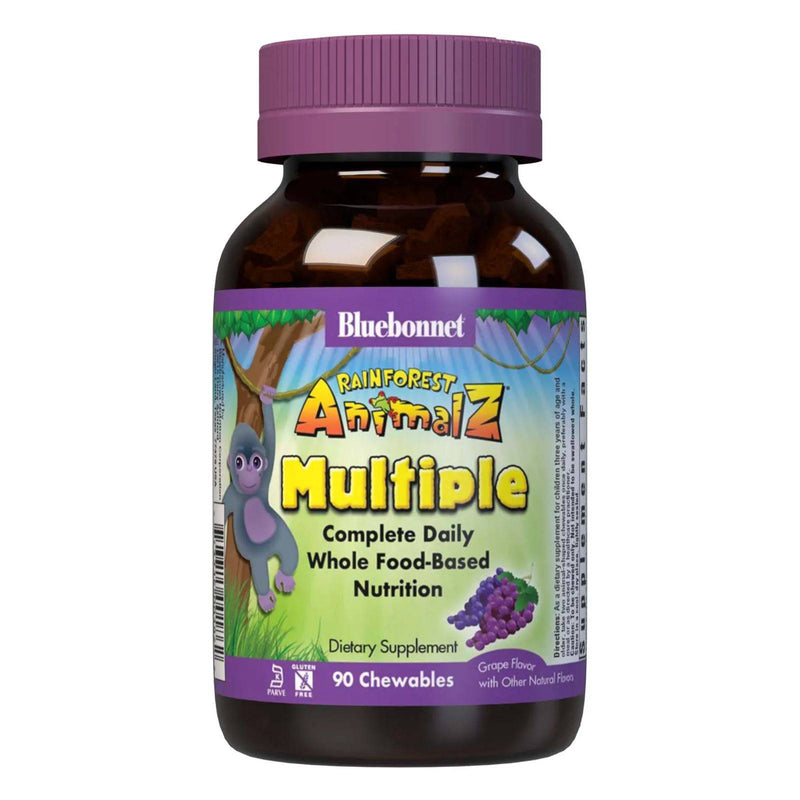 Bluebonnet Rainforest Animalz Whole Food Based Multiple Grape 90 Chewable Tablets