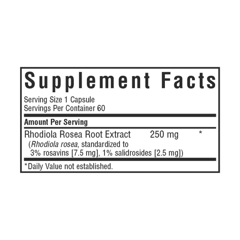 Bluebonnet Rhodiola Rosea（北极）根提取物60 VEG胶囊