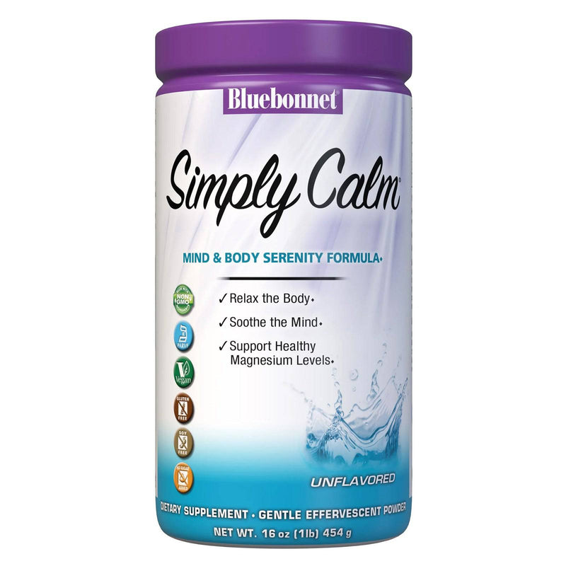 Bluebonnet Simply Calm Polvo de magnesio sin sabor 1 lb