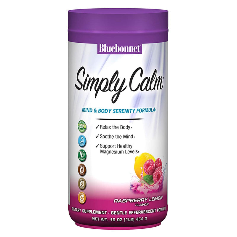 Bluebonnet Simply Calm polvo de magnesio frambuesa limón 1 lb