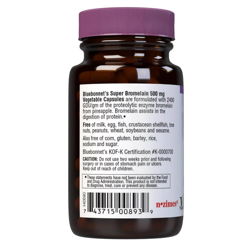 Bluebonnet Super Bromelina 500 mg 30 Cápsulas Vegetais